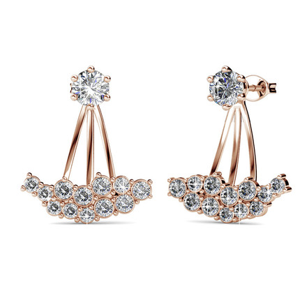 Sparkling Dance Earrings With Cloe Crystals Rose-Gold Plated