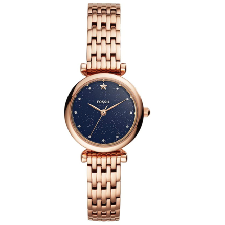 Fossil Women's Carlie Mini Quartz Stainless Rose Gold Watch ES4522