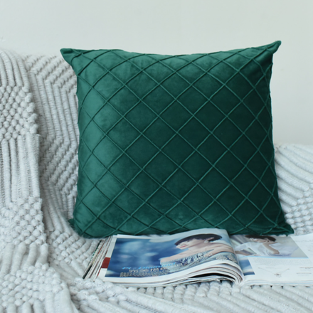 Matte Velvet Cushion Dark Green