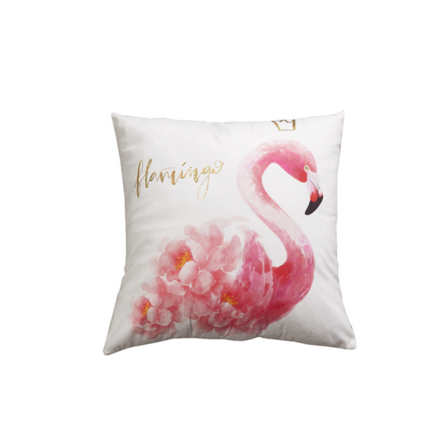 Cotton Printed Decorative Cushion Flamingo