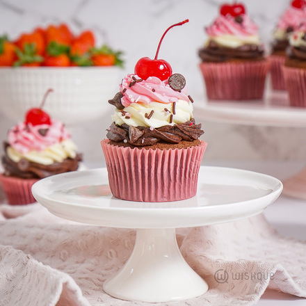 Triple Decker Cherry Cupcake