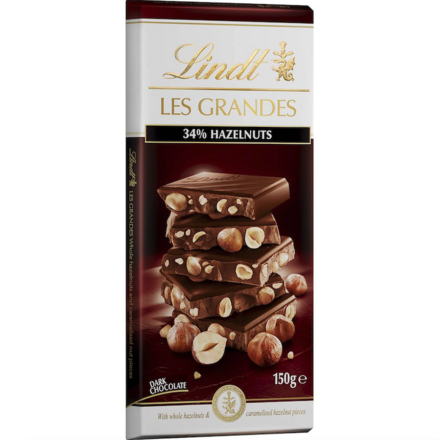 Lindt LES GRANDES Dark Hazelnut Chocolate 150g