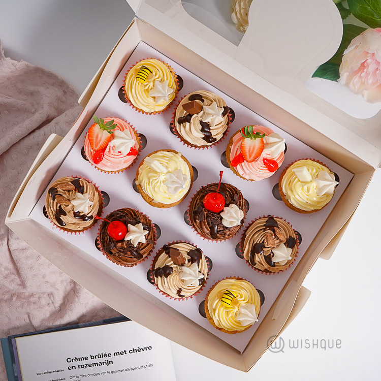 Flavours of the Forest Assorted Cupcake Box of 12 Wishque Sri Lanka