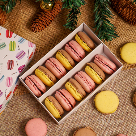 French Macarons Hazelnut Chocolate Collection Box of 12