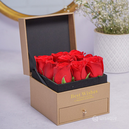 Fresh Rose Box With Drawer