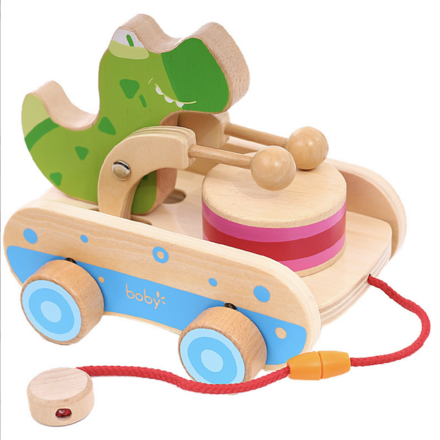 Pull Click Clack Cocodile Wooden Toy