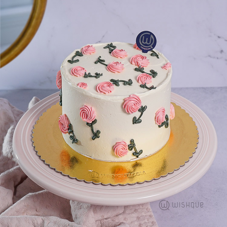 Floral Anniversary Cake | 2 tier Floral Cake | Order Wedding Cakes in  Bangalore – Liliyum Patisserie & Cafe