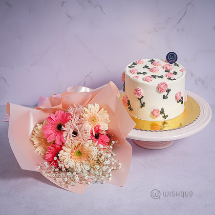 Peachy Pink Spring Floral Gift Set