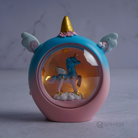 Blue Unicorn Fairy Lights Ornament