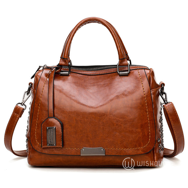 Women's Oil Waxed Leather Messenger Bag Brown Wishque Sri Lanka's Premium Online Shop