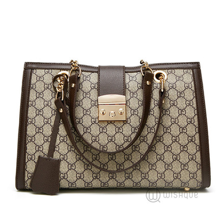 Women's Smart Casual Quilted Style Handbag - Brown