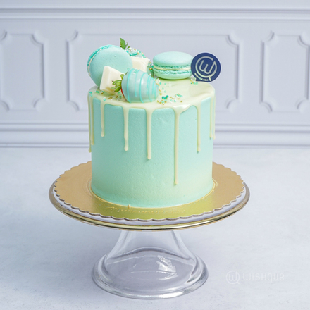 Pastel Green Dipped Strawberry Mini Cake