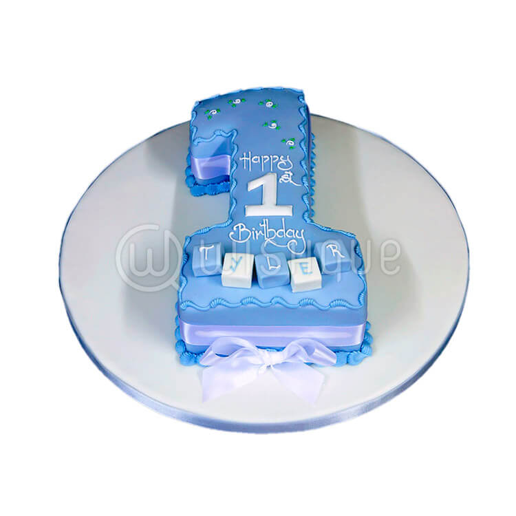 Number 1 First Birthday Cake "Blue" - Wishque | Sri Lanka's Premium