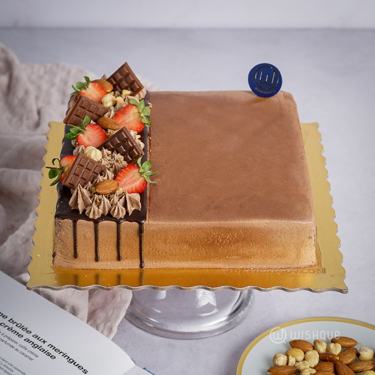 Hazelnut Chocolate Crunchy Cake (3lbs) - The Royal Garden e-shop