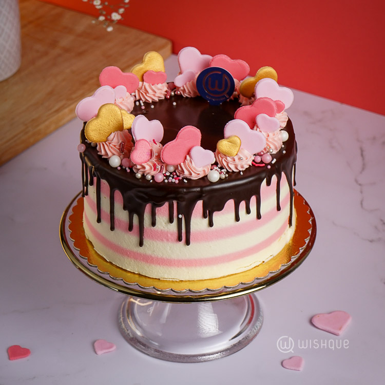 Hearts & Kisses Valentine Chocolate Cake